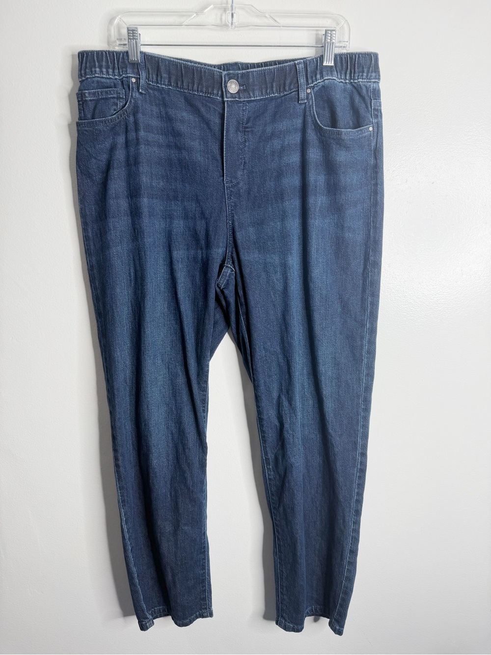 J. Jill Denim Relaxed Ankle Pull On Jean Large Tall Stretch Minimalist Casual - Picture 2 of 9